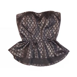 Strapless peplum top